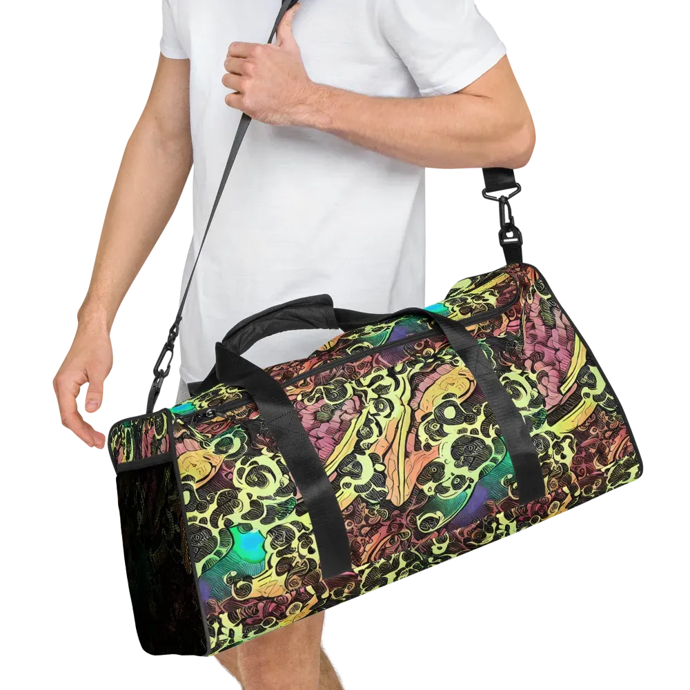 Neon Baroque on Duffle Bag — Right Front