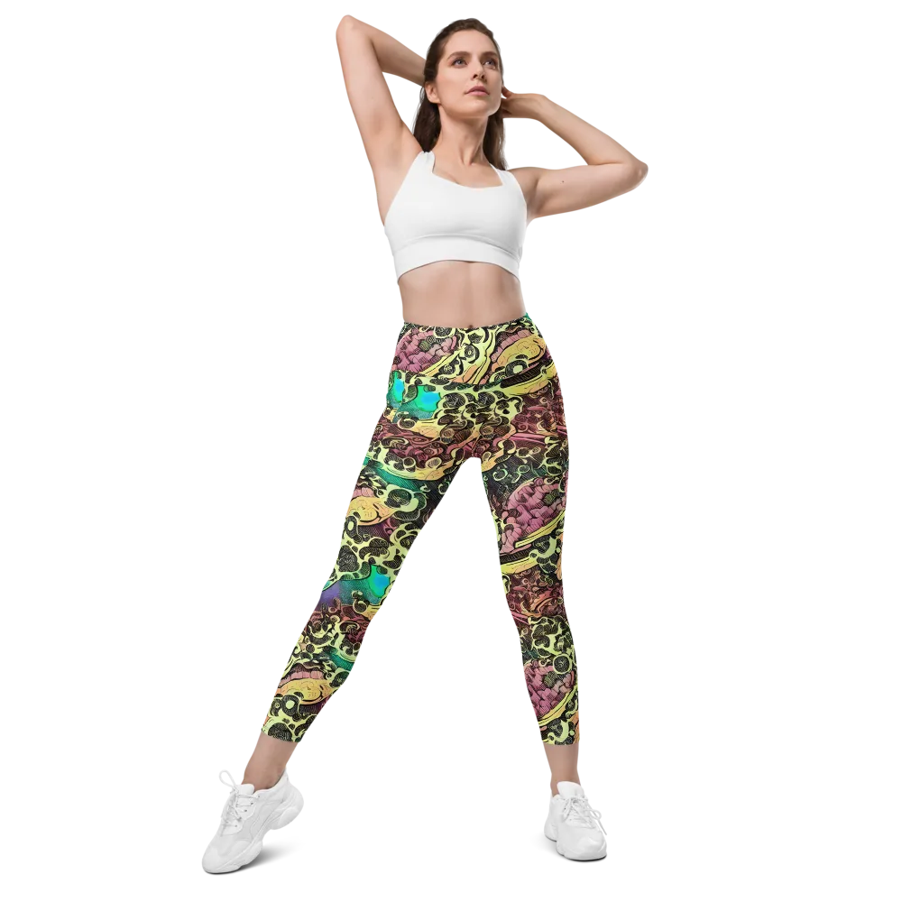 Neon Baroque on Leggings with Pockets — Front