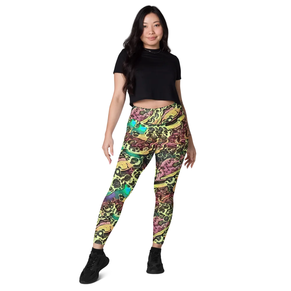 Neon Baroque on Leggings with Pockets — Front