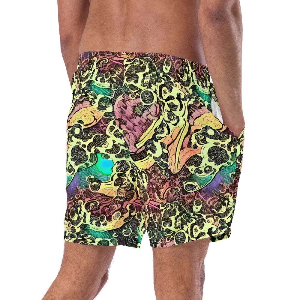 Neon Baroque on Swim Trunks — Right Back