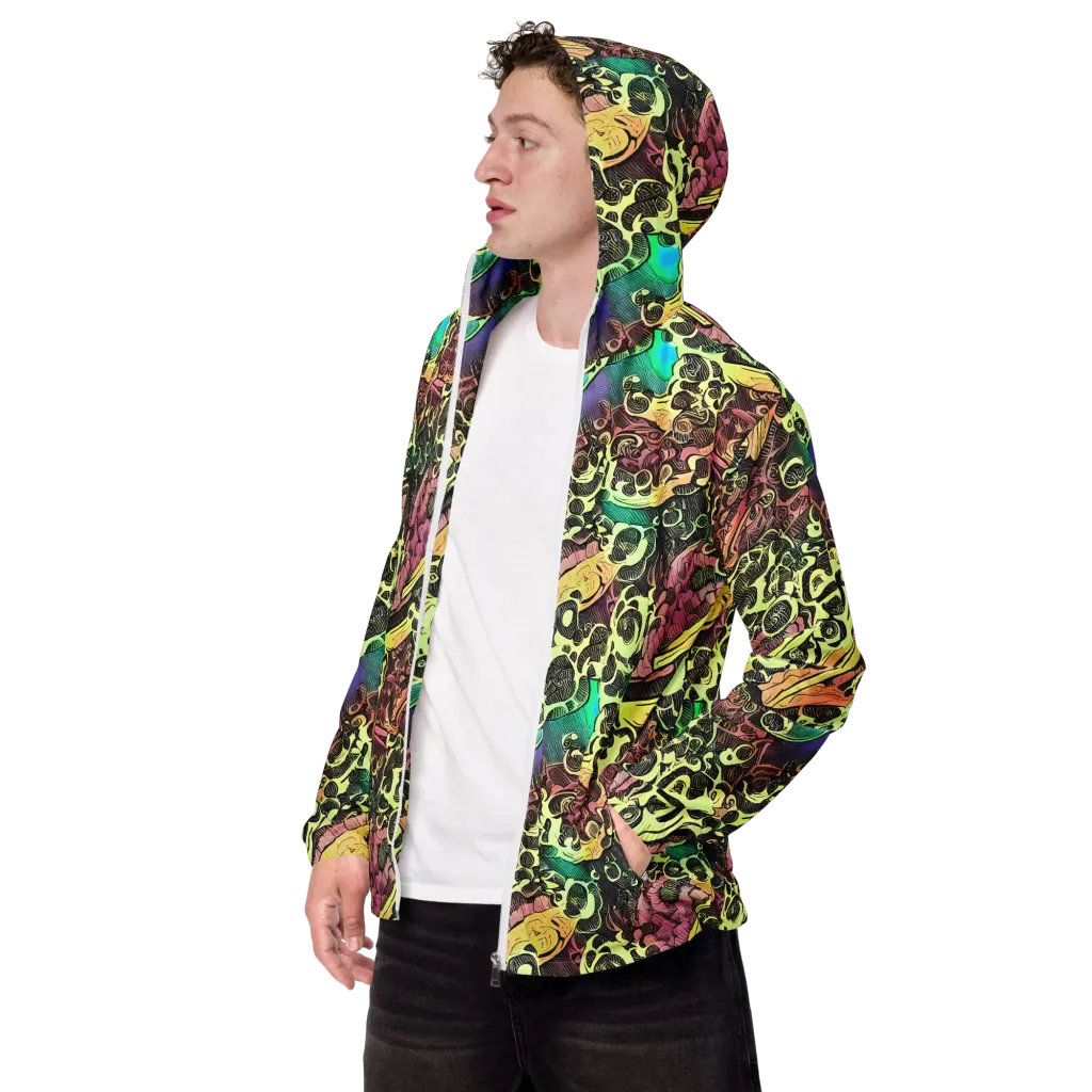 Neon Baroque on Men's Windbreaker — Left Front