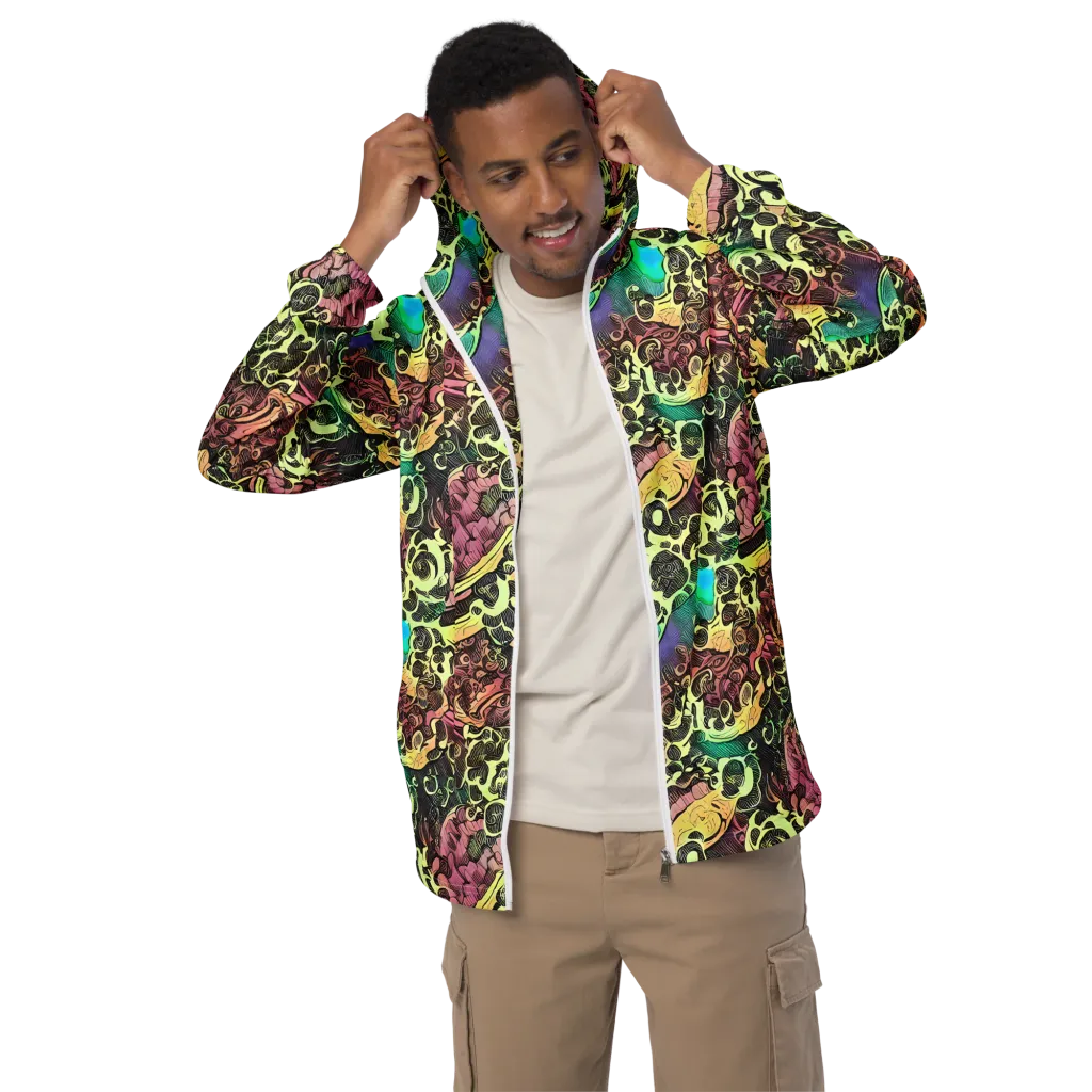 Neon Baroque on Men's Windbreaker — Front