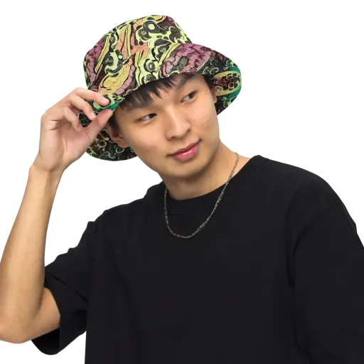 Neon Baroque on a Reversible Bucket Hat