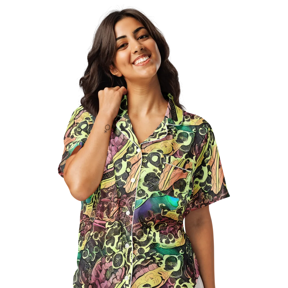 Neon Baroque on Women's Short Sleeve Pajama Top — Front