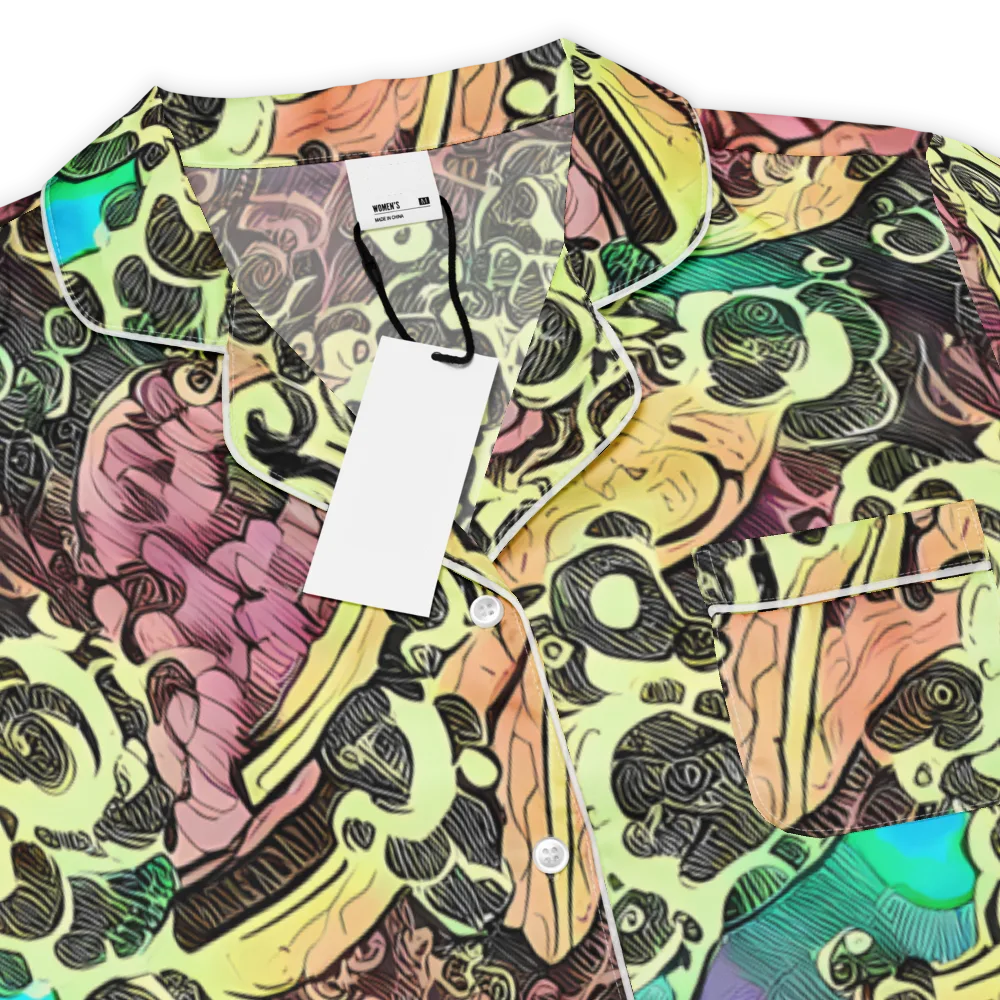 Neon Baroque on Women's Short Sleeve Pajama Top — Product details