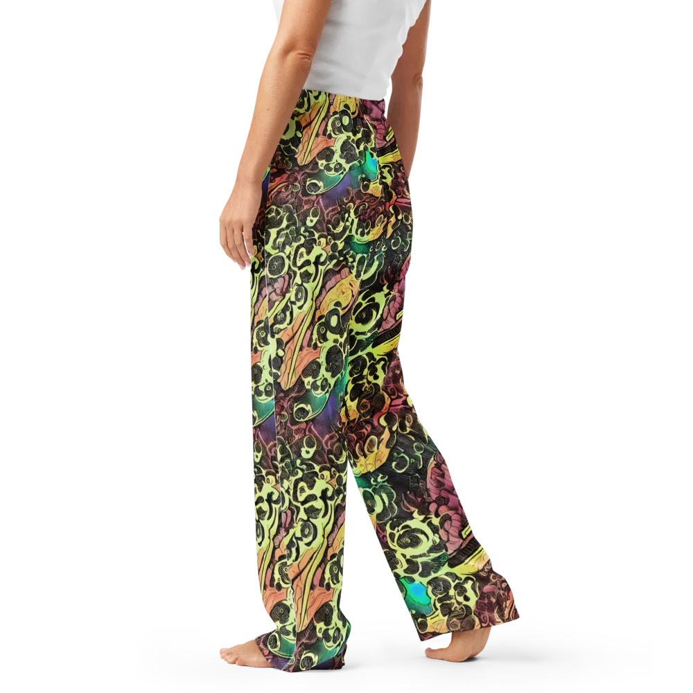 Neon Baroque on Women's Pajama Pants — Left
