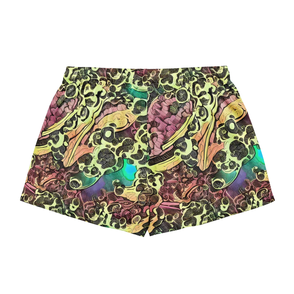 Neon Baroque on Women's Pajama Shorts — Back