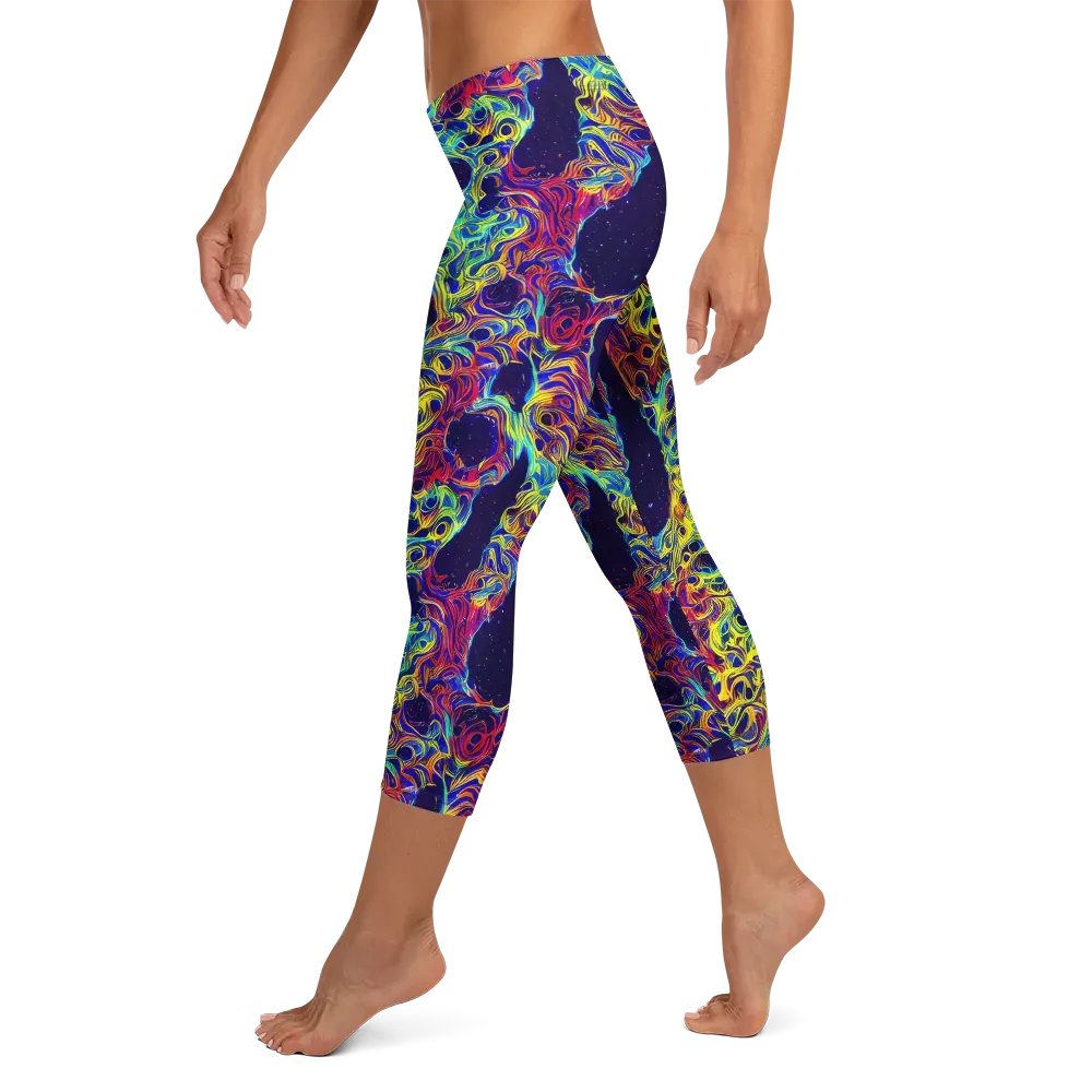 Electric Marrow on Capri Leggings — Left