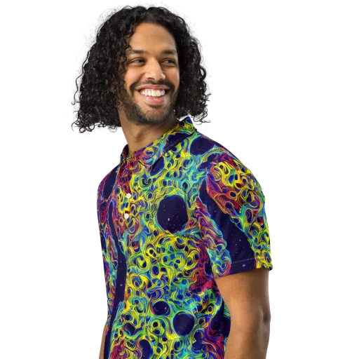 Electric Marrow on a Men's Slim Fit Polo Shirt