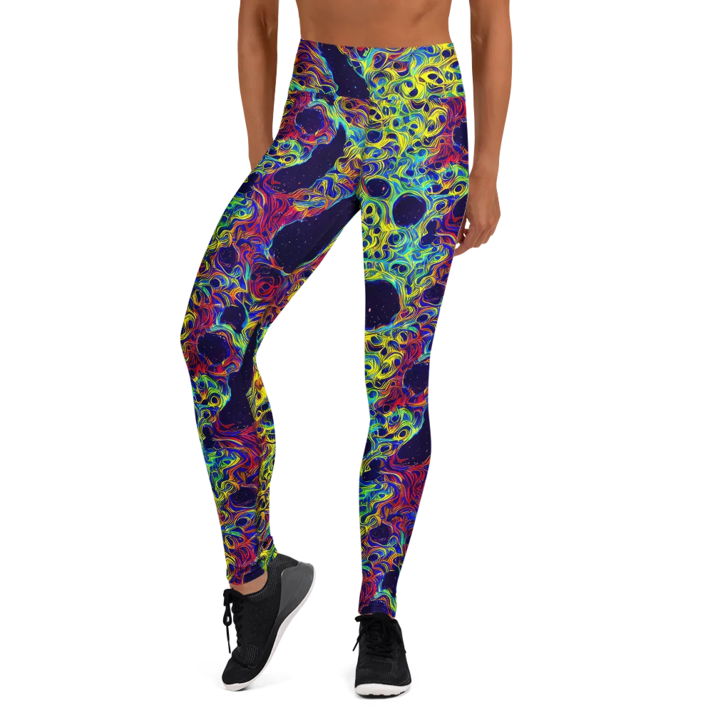 Electric Marrow on Yoga Leggings — Front