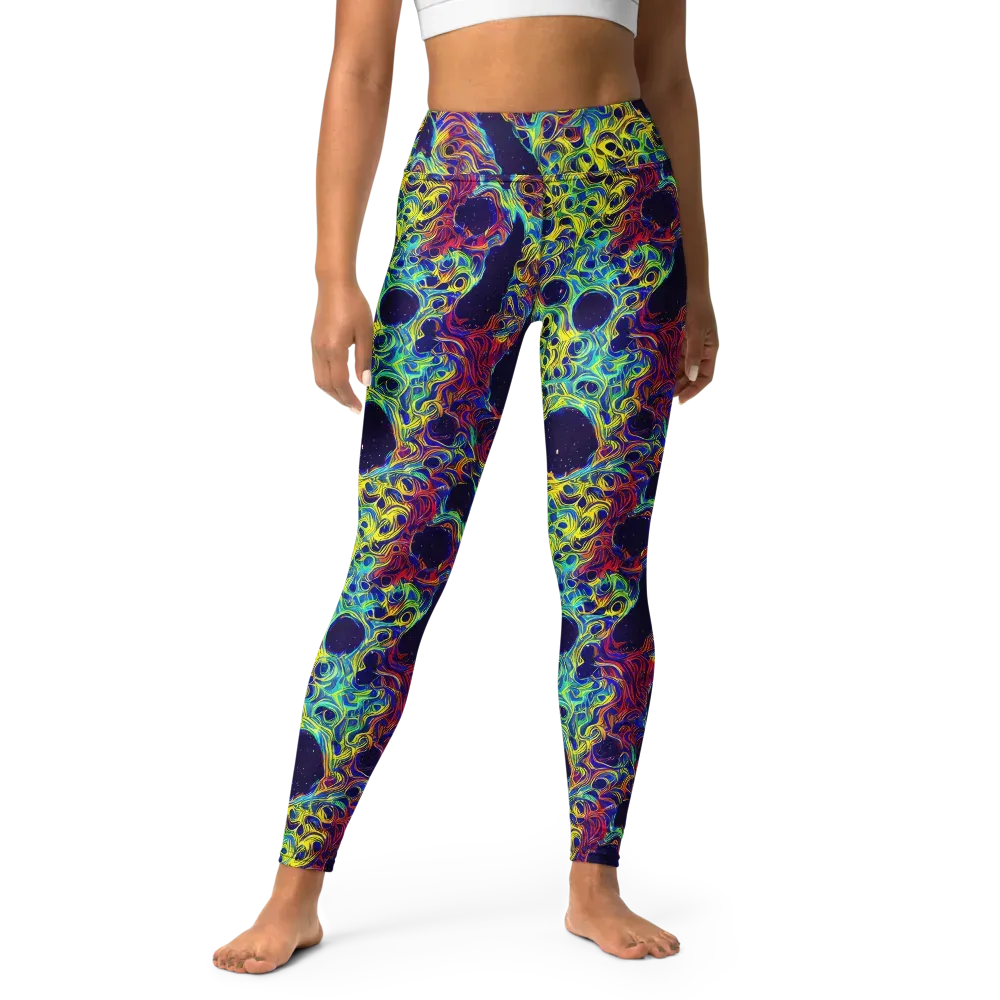 Electric Marrow on Yoga Leggings — Front