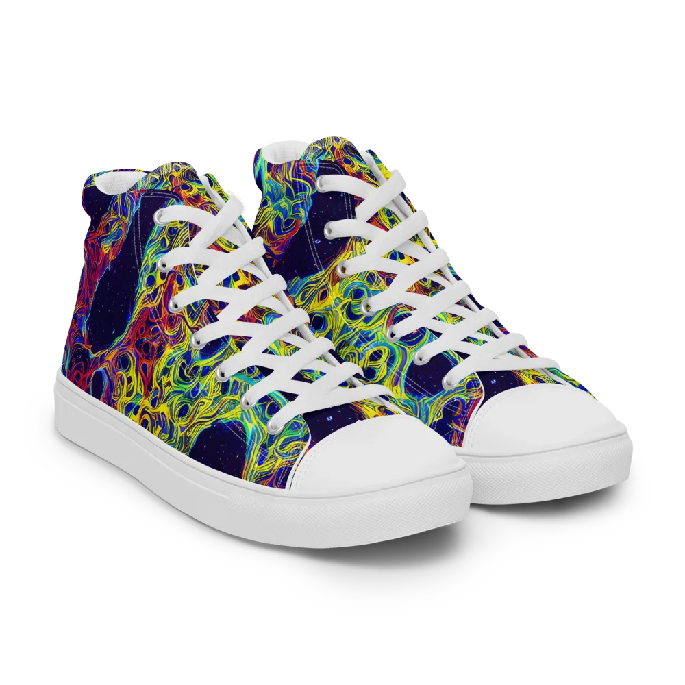 Electric Marrow on Men's High Top Canvas Shoes — Right Front