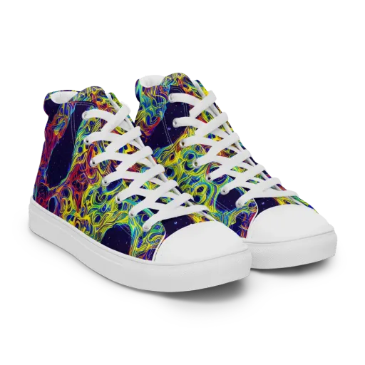 Electric Marrow on a Men's High Top Canvas Shoes