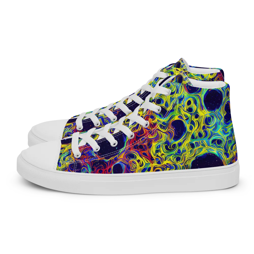 Electric Marrow on Men's High Top Canvas Shoes — Left