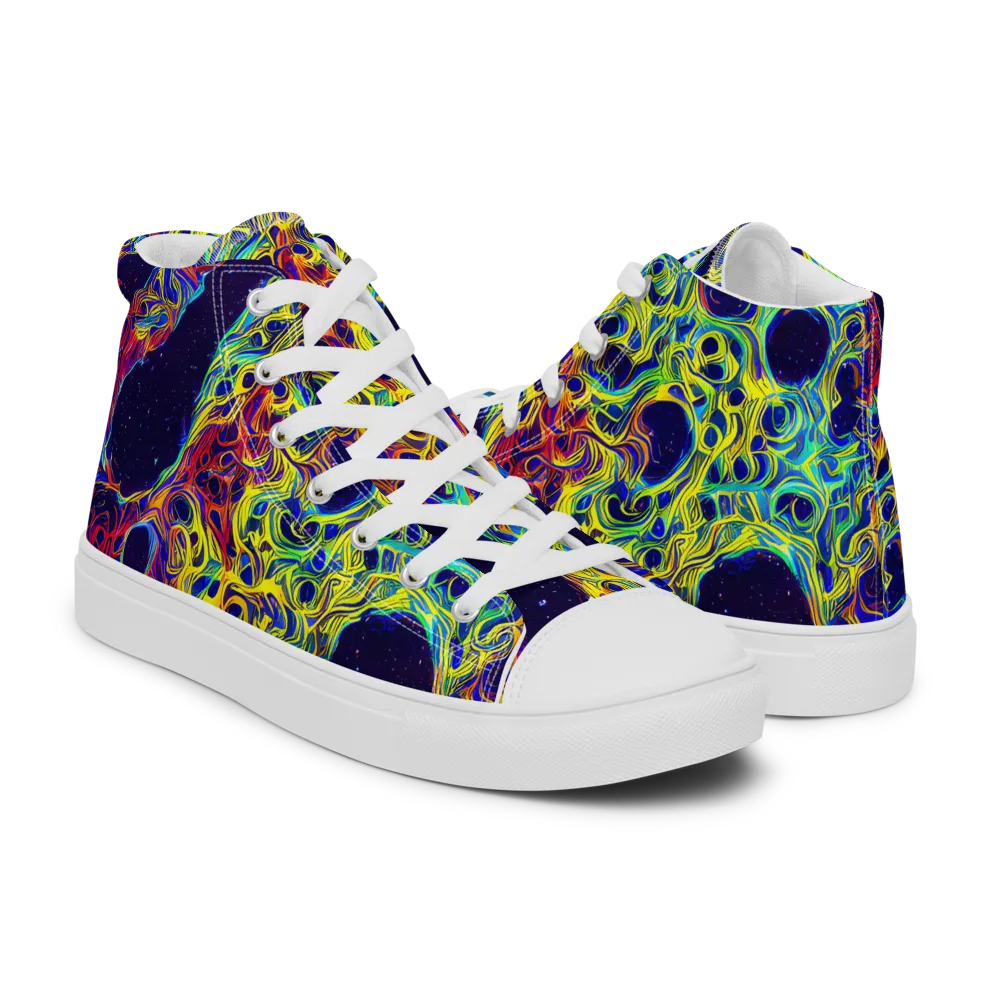 Electric Marrow on Men's High Top Canvas Shoes — Right
