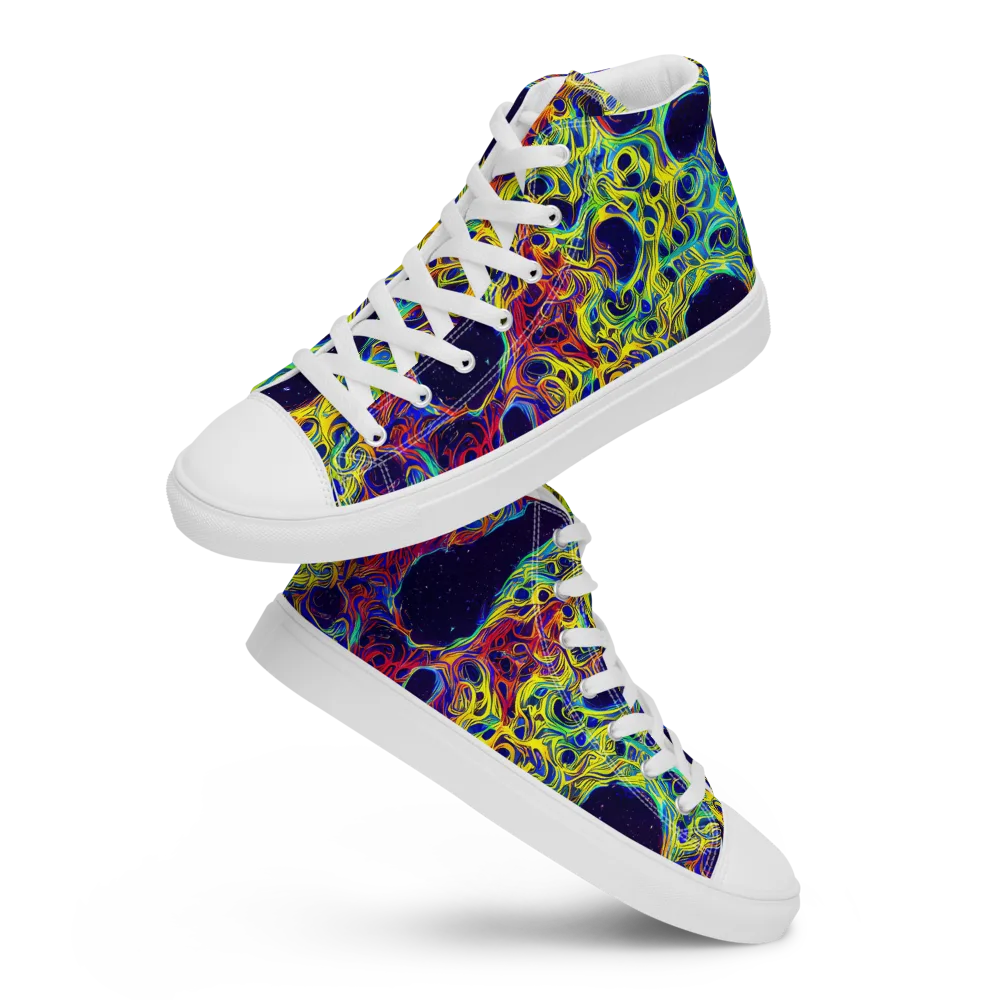 Electric Marrow on Men's High Top Canvas Shoes — Front