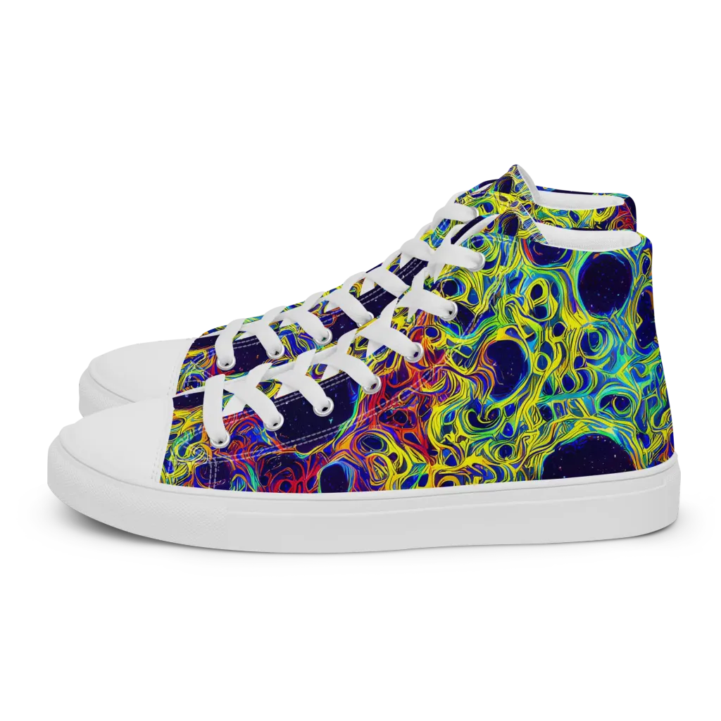 Electric Marrow on Women's High Top Canvas Shoes — Left