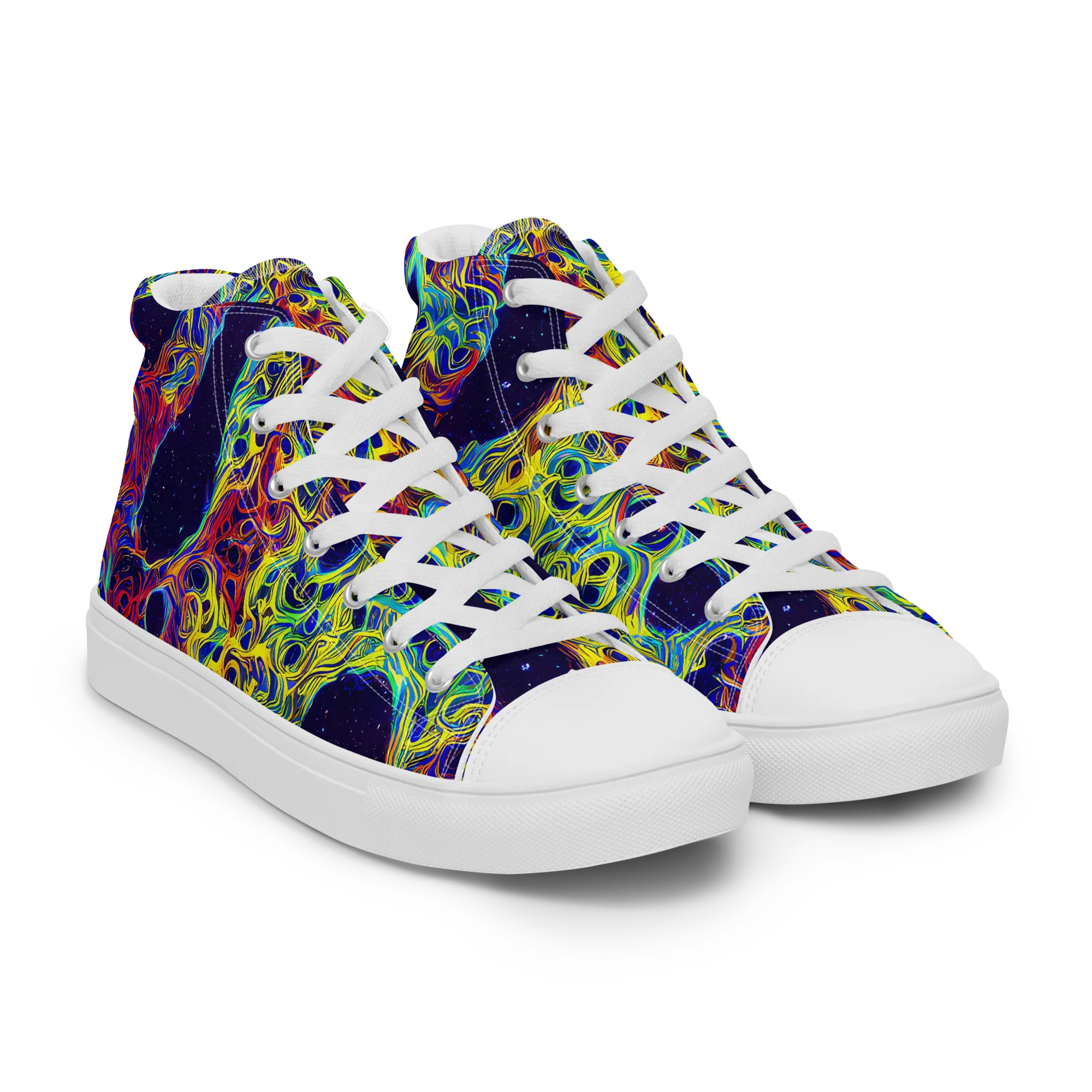 Electric Marrow on Women's High Top Canvas Shoes — Right Front