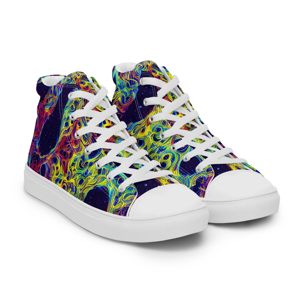 Electric Marrow on Women's High Top Canvas Shoes — Right Front