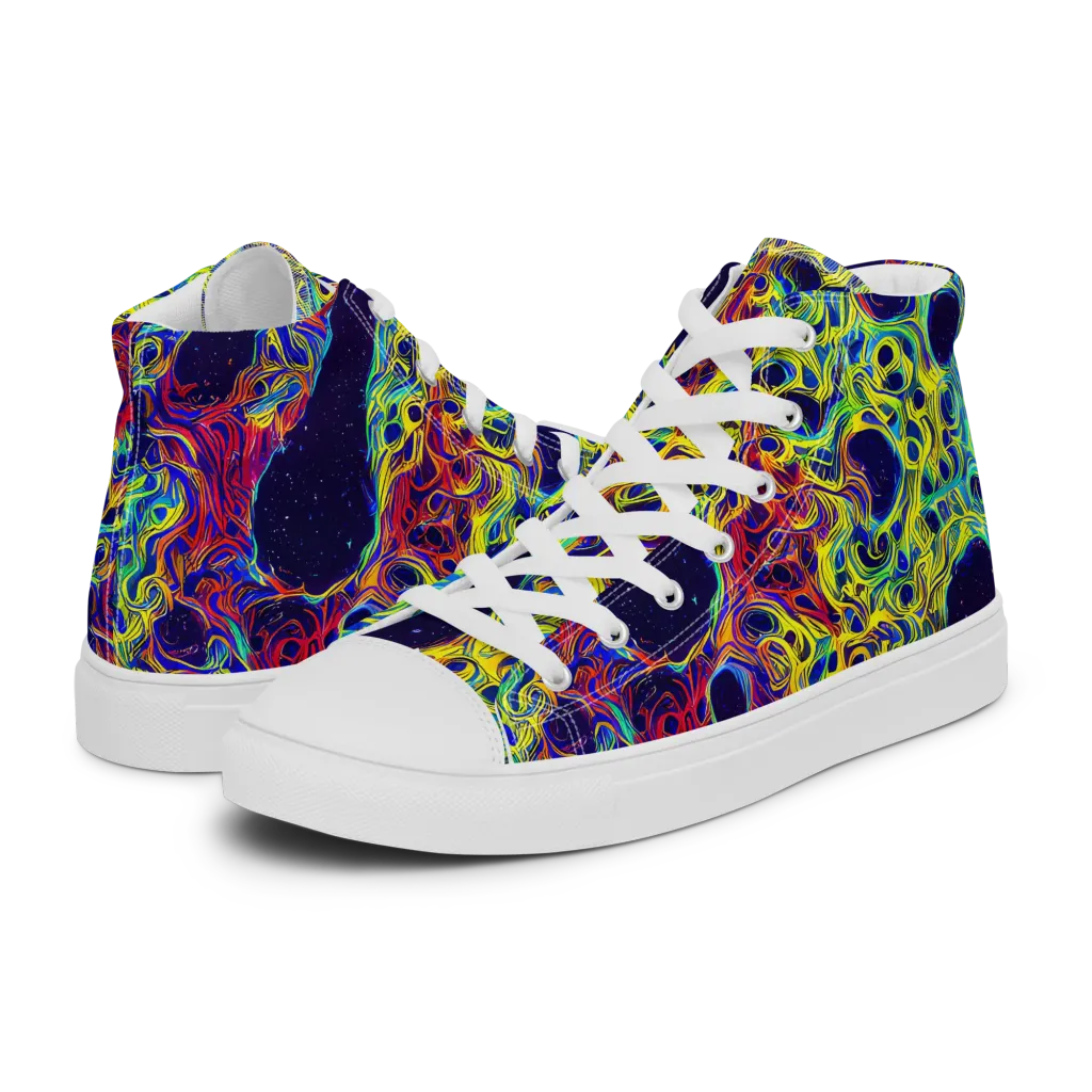 Electric Marrow on Women's High Top Canvas Shoes — Left