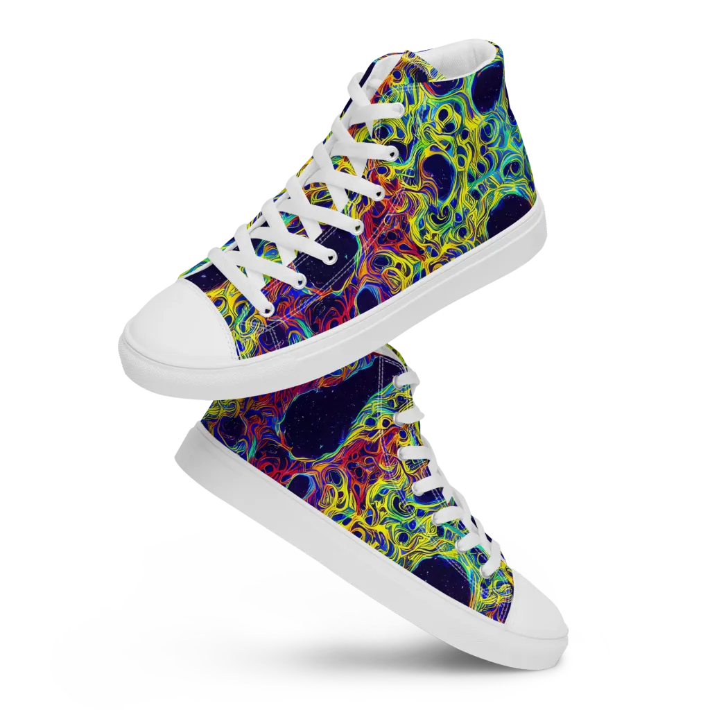 Electric Marrow on Women's High Top Canvas Shoes — Front