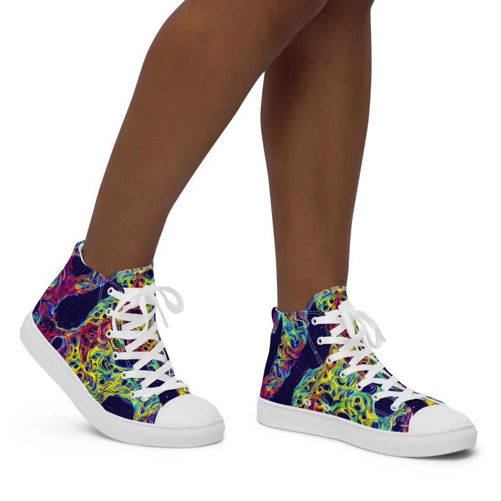 Electric Marrow on Women's High Top Canvas Shoes — Right