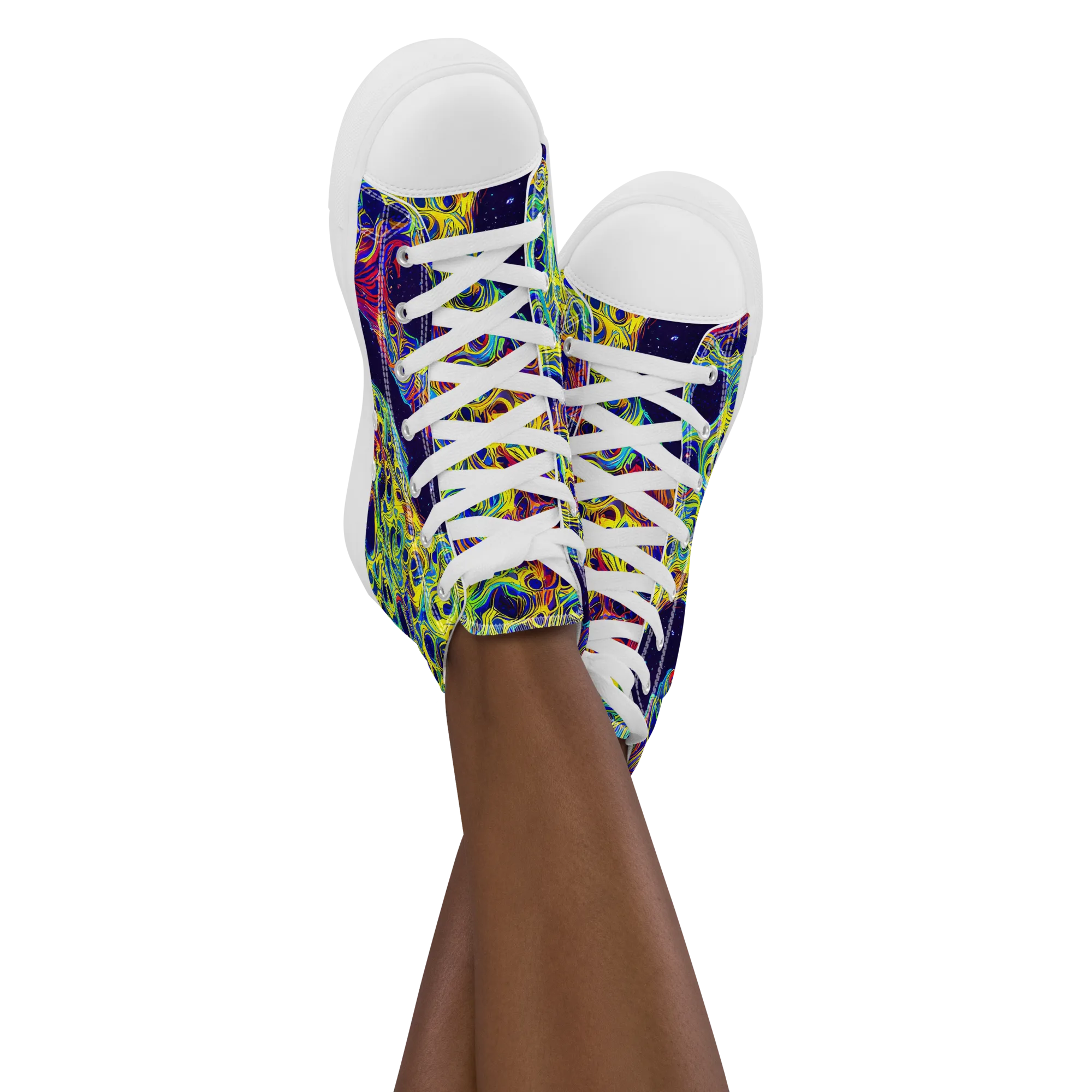 Electric Marrow on Women's High Top Canvas Shoes — Front