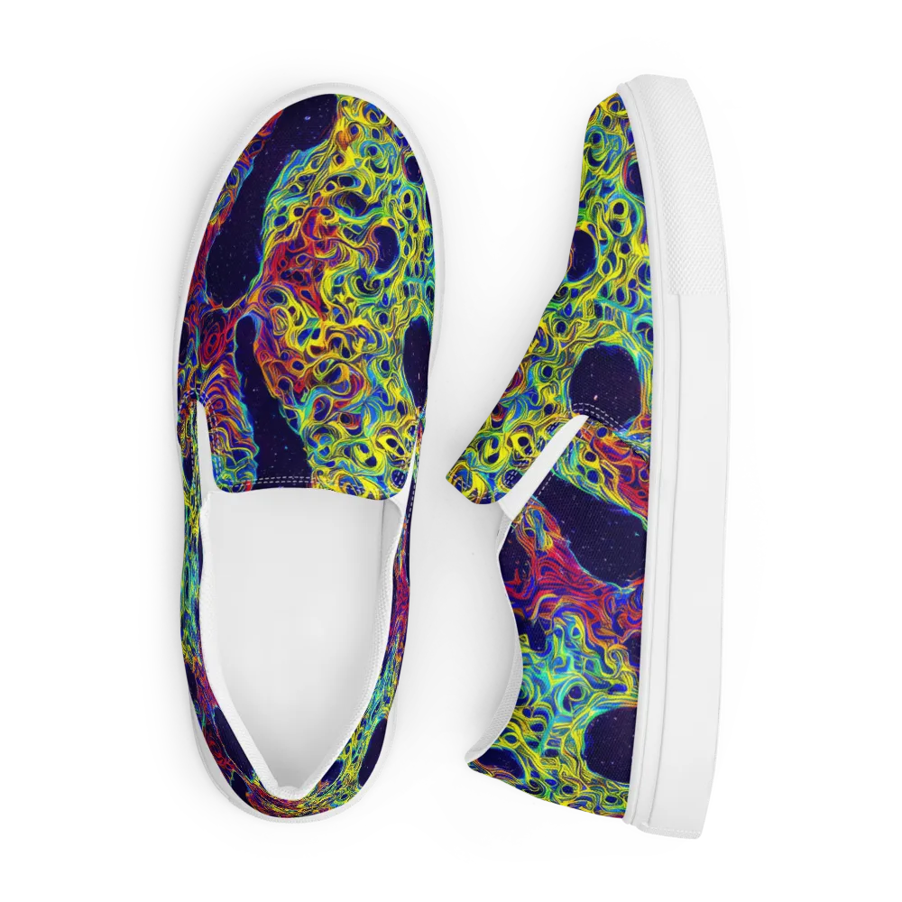 Electric Marrow on Men's Slip-On Canvas Shoes — Front