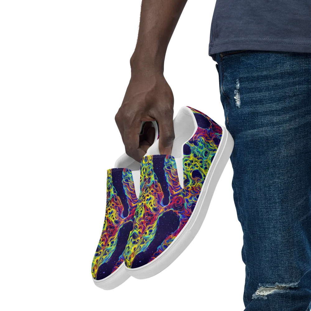 Electric Marrow on Men's Slip-On Canvas Shoes — Left Front
