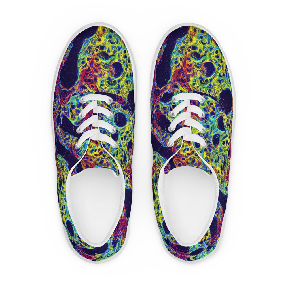 Electric Marrow on Men's Lace-Up Canvas Shoes — Front