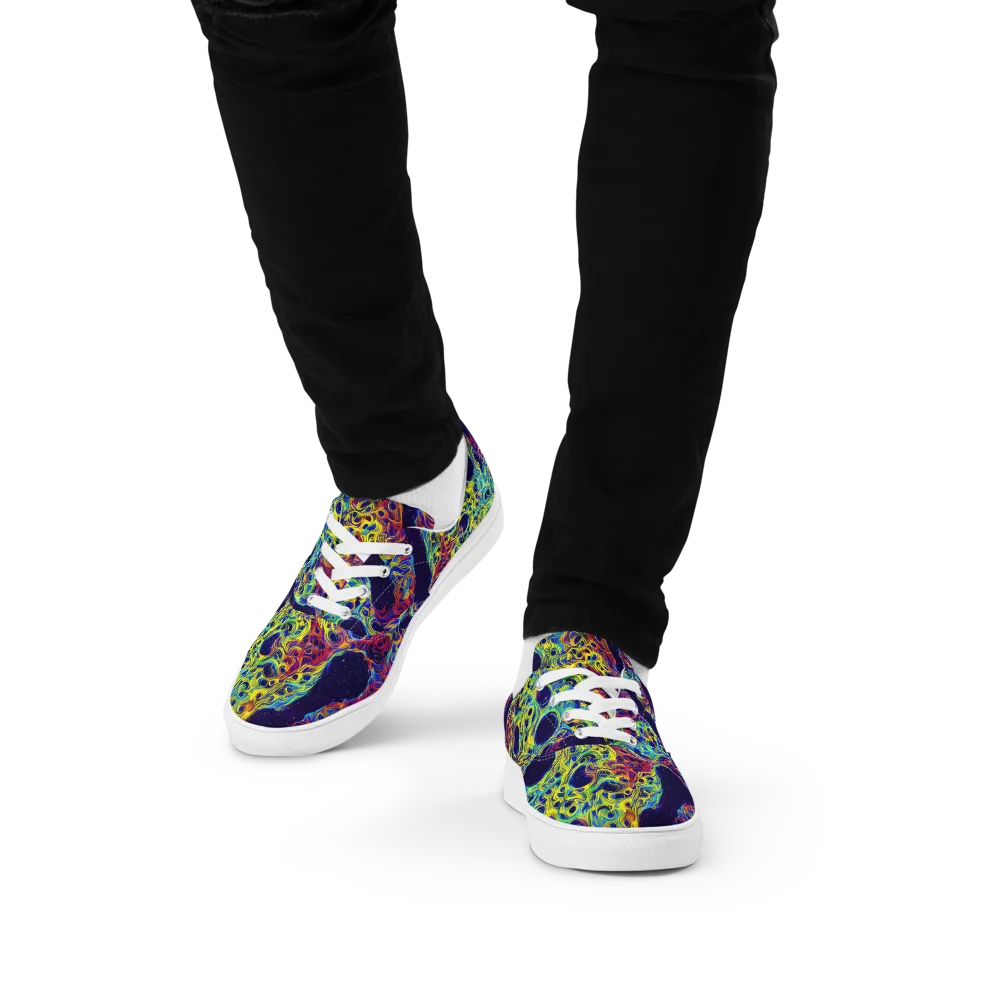 Electric Marrow on Men's Lace-Up Canvas Shoes — Front