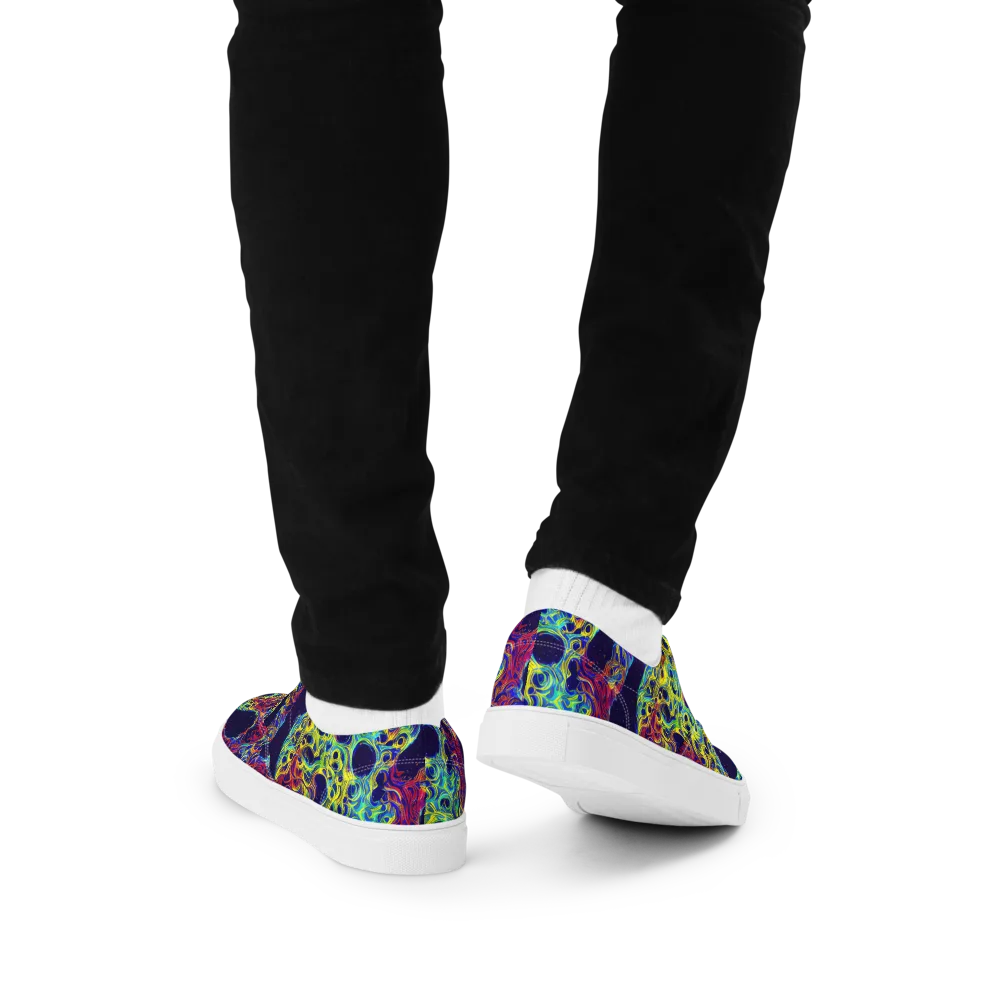 Electric Marrow on Men's Lace-Up Canvas Shoes — Back