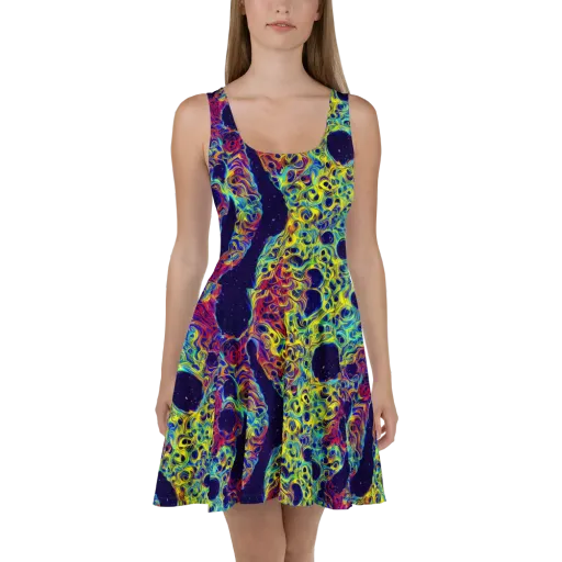 Electric Marrow on a Skater Dress