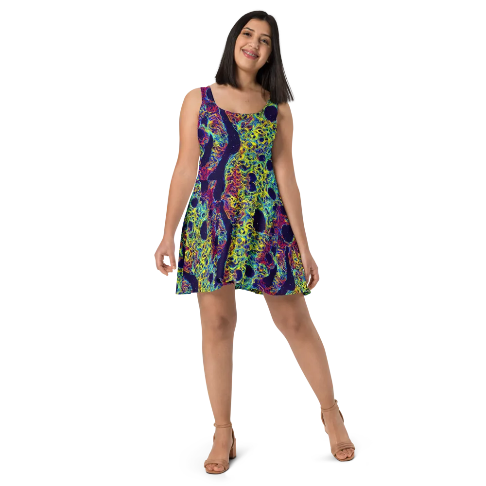 Electric Marrow on Skater Dress — Front