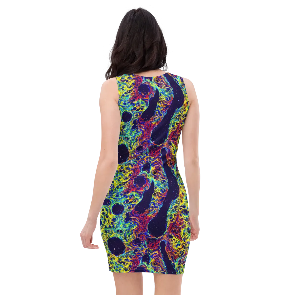 Electric Marrow on Bodycon Dress — Back
