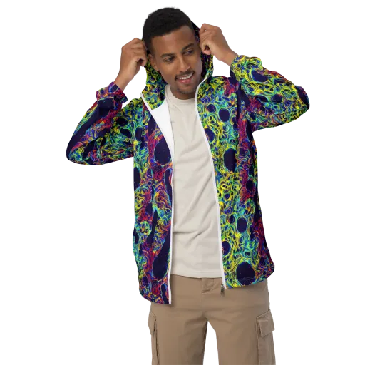 Electric Marrow on a Men's Windbreaker