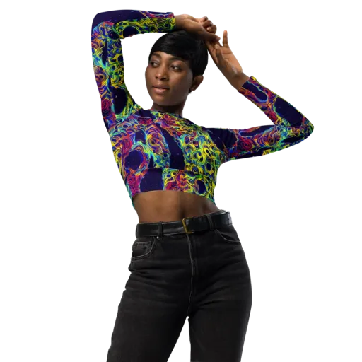 Electric Marrow on a Long Sleeve Crop Top