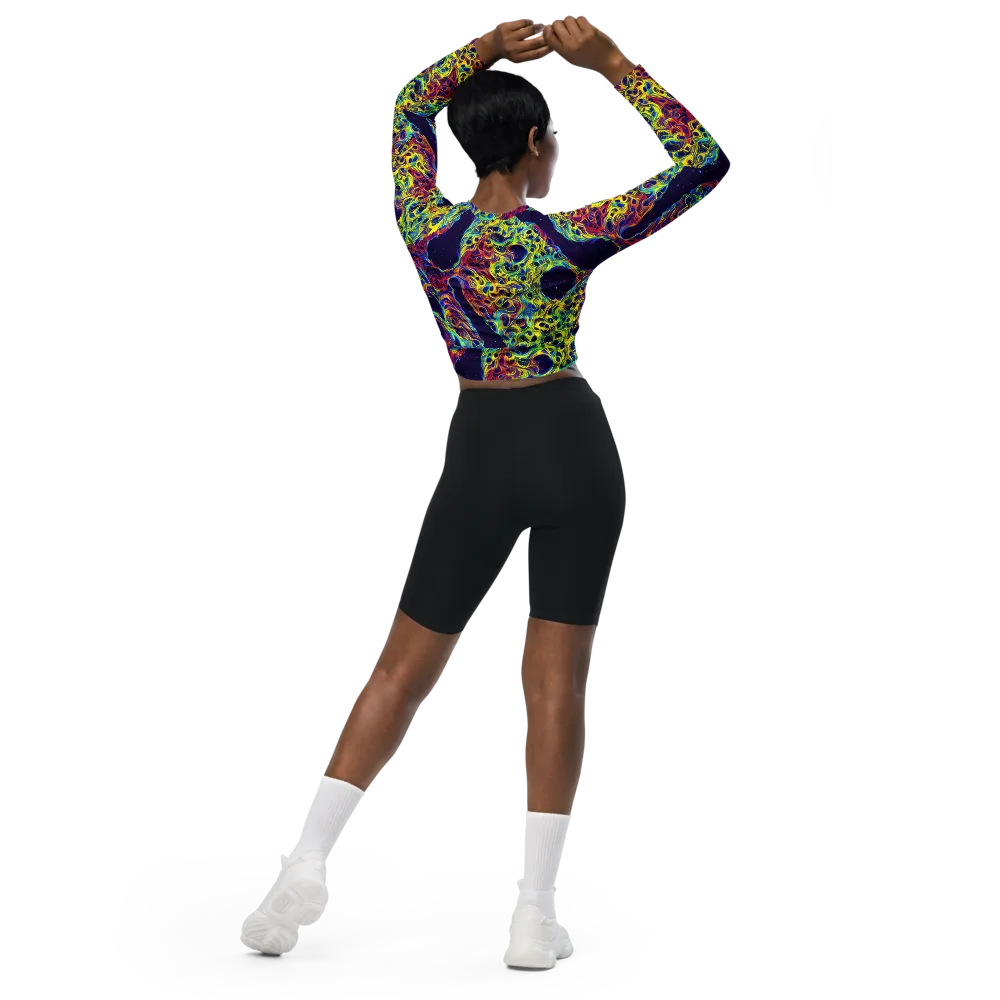 Electric Marrow on Long Sleeve Crop Top — Back
