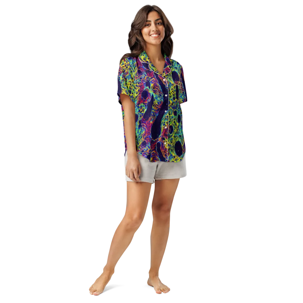 Electric Marrow on Women's Short Sleeve Pajama Top — Front