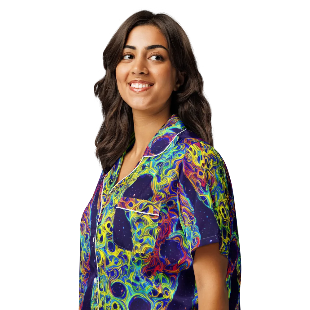 Electric Marrow on Women's Short Sleeve Pajama Top — Left Front