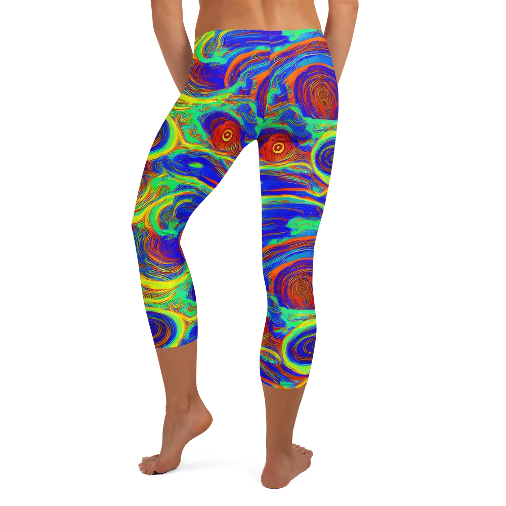 Kaleido Surge on Capri Leggings — Back