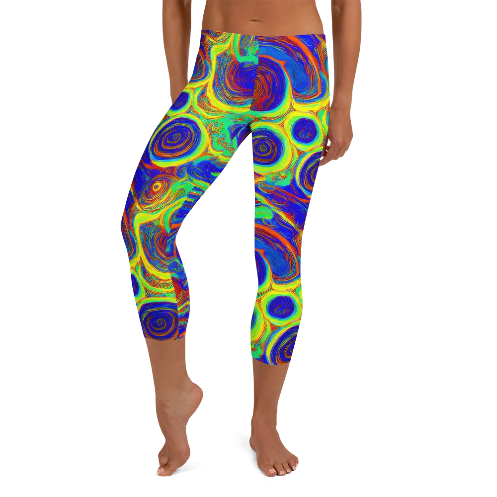 Kaleido Surge on Capri Leggings — Front