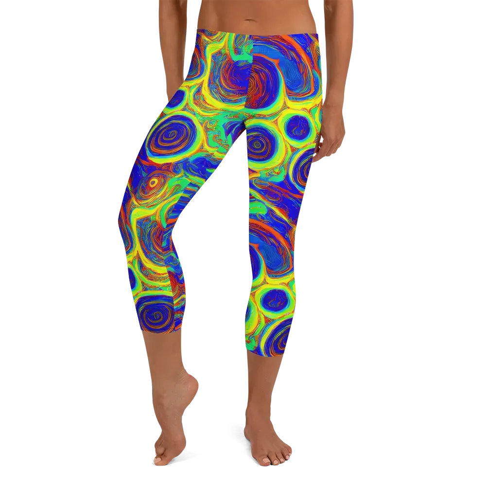 Kaleido Surge on Capri Leggings — Front