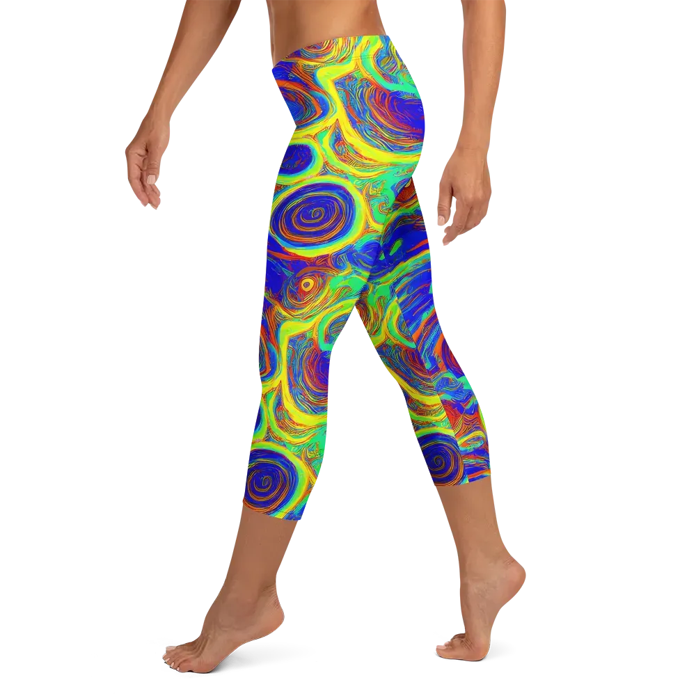 Kaleido Surge on Capri Leggings — Left