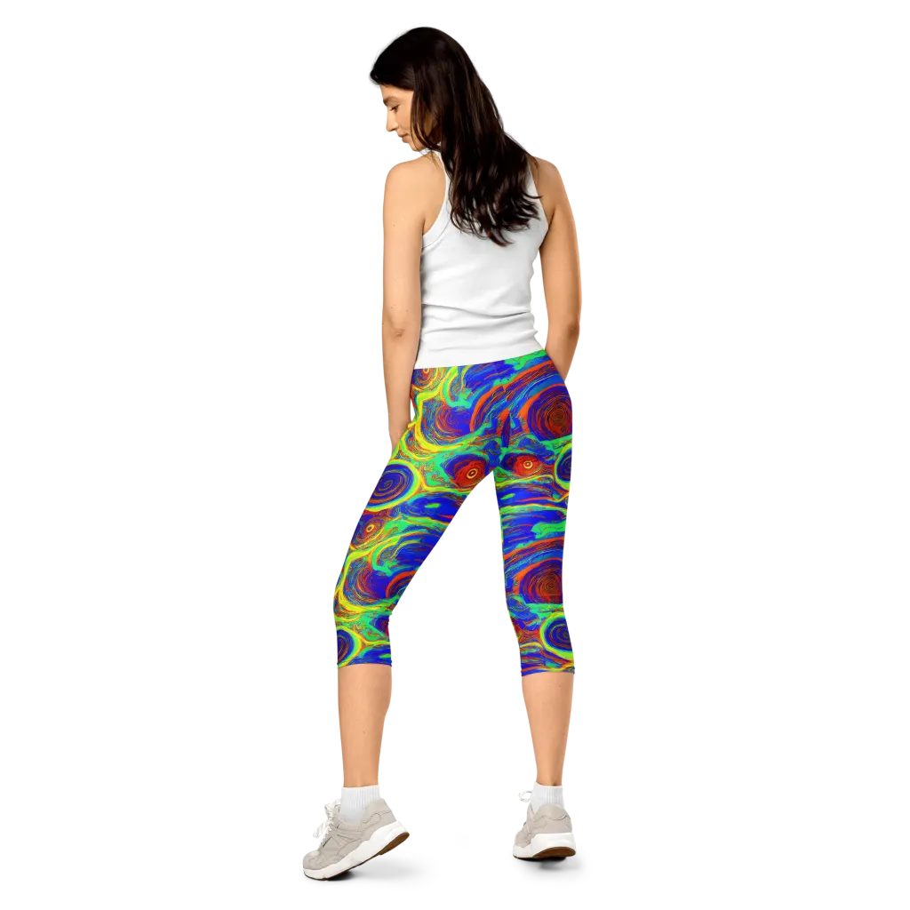 Kaleido Surge on Capri Leggings — Back