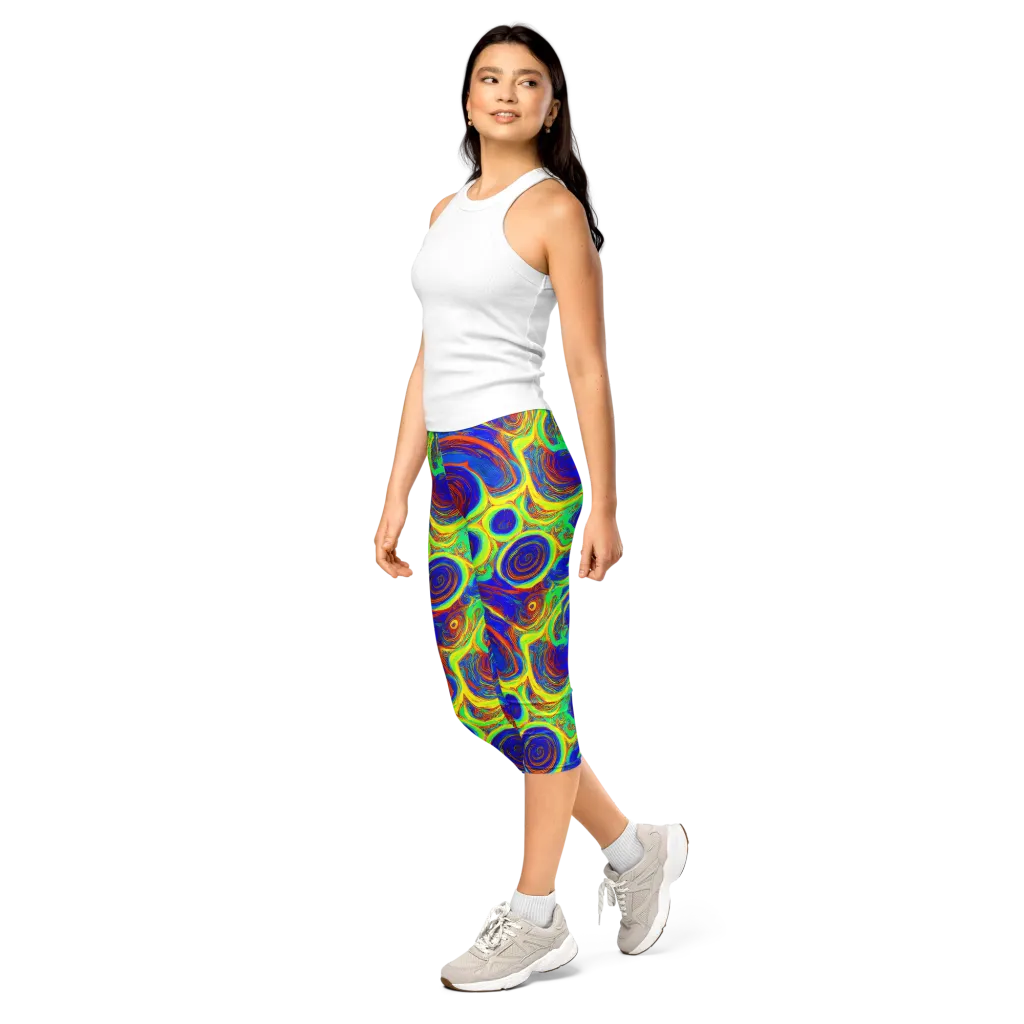 Kaleido Surge on Capri Leggings — Left Front