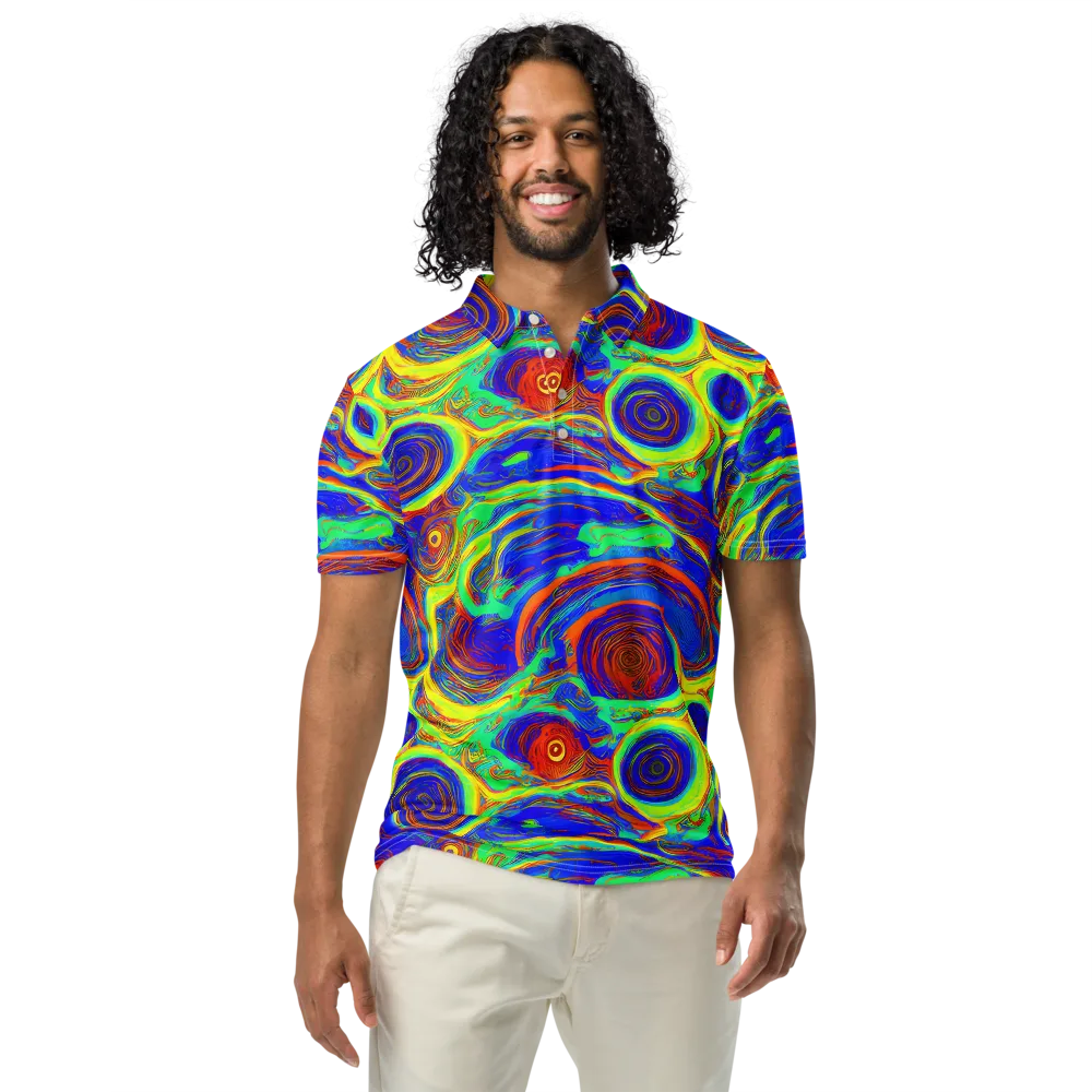 Kaleido Surge on Men's Slim Fit Polo Shirt — Front