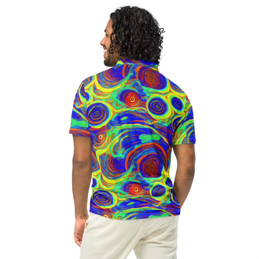 Kaleido Surge on Men's Slim Fit Polo Shirt — Back