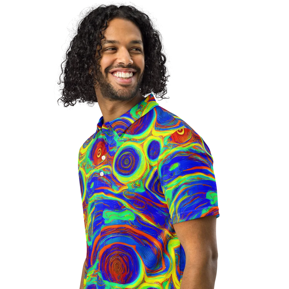 Kaleido Surge on Men's Slim Fit Polo Shirt — Left Front