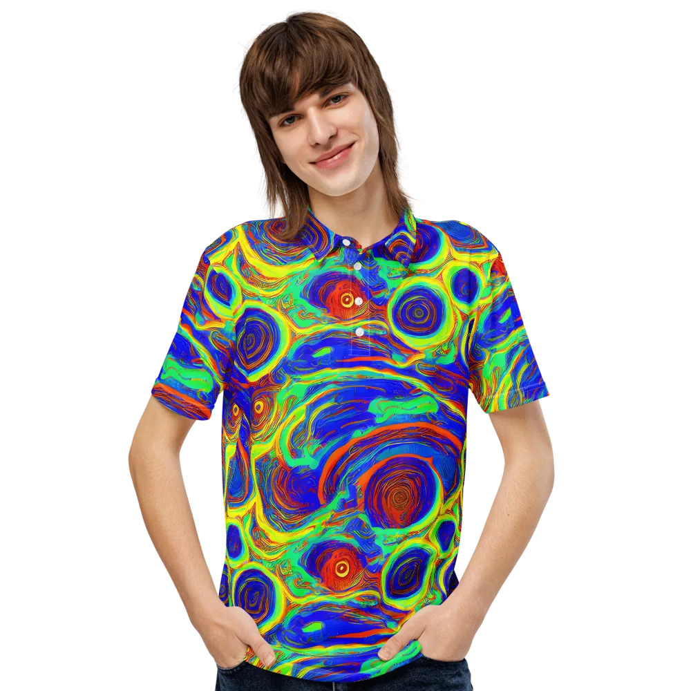 Kaleido Surge on Men's Slim Fit Polo Shirt — Front
